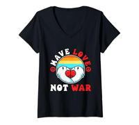 Womens Make love not war V-Neck T-Shirt