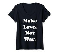 Womens Make Love Not War V-Neck T-Shirt