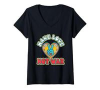 Womens Make love not war V-Neck T-Shirt