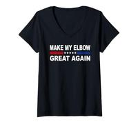 Womens Make My Elbow Great Again | Broken Limb Sprain Recovery V-Neck T-Shirt