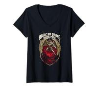 Women's Make No Peace with Evil Archangel Michael V-Neck T-Shirt