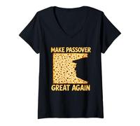 Women's Make Passover Great Again Trump Matzah Pesach Matzo Ball V-Neck T-Shirt