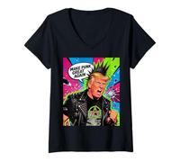 Women's Make Punk Great Again Donald Trump V-Neck T-Shirt