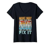 Womens Make Way and Let Me Fix It Fixing Repair Tinkerer Mr Fix It V-Neck T-Shirt