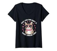 Women's Make Your Own Money & Marry Someone Funny - Feminist V-Neck T-Shirt