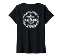 Womens Maker Miracle Worker The Light The Way The Truth Art ON Back V-Neck T-Shirt