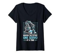 Womens Making The Future One Servo at A Time Robotics Engineer V-Neck T-Shirt