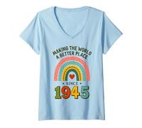 Womens Making The World A Better Place Since 1945 V-Neck T-Shirt