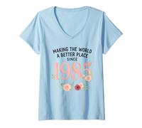 Womens Making The World A Better Place Since 1985 V-Neck T-Shirt