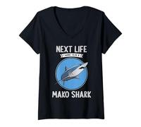 Womens Mako Sharks Next Life i Want to be a Mako Shark V-Neck T-Shirt