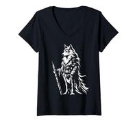 Womens Malamute Witch Doctor V-Neck T-Shirt
