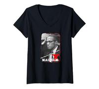 Womens Malcolm X_001 V-Neck T-Shirt