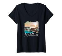 Womens Maldives V-Neck T-Shirt