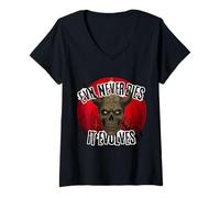 Womens Malefic Evolution: The Twisted Skull V-Neck T-Shirt
