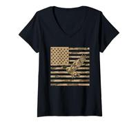 Womens Mallard Duck Camouflage Youth Boys Toddler Teens Old Camo V-Neck T-Shirt
