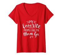 Womens Mam-gu My Favorite People Call Me Mam-gu Grandma Mam-gu V-Neck T-Shirt