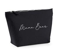 Womens Mama Bear Makeup Bag - Slogan Mothers Day Gift Ideas for Her - Mum Daughter Ideas, Black, L