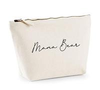 Womens Mama Bear Makeup Bag - Slogan Mothers Day Gift Ideas for Her - Mum Daughter Ideas, Natural, M