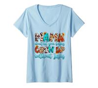 Womens Mama Don't Let Your Babies Grow Up Without Jesus V-Neck T-Shirt