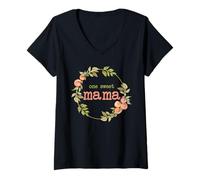 Womens Mama First Birthday One Sweet Peach Bday Family Matching V-Neck T-Shirt