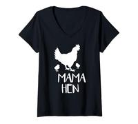 Womens Mama Hen T-Shirt Funny Mother Hen Chicken Lover Gift idea V-Neck T-Shirt