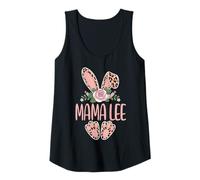 Womens Mama LEE Cute Leopard Bunny Ears Floral Easter Tank Top