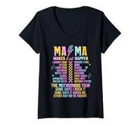 Womens Mama Makes It All Happen The Mother Tour Epic Mother Day V-Neck T-Shirt