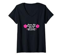 Womens Mama Mia Mama Needs A Glass Of Wine - Mama Needs Wine Mom V-Neck T-Shirt