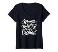 Women's Mama Needs A Cocktail V-Neck T-Shirt