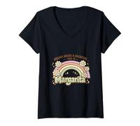 Women's Mama Needs A Vacation and A Margarita Funny Mothers Day V-Neck T-Shirt