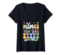 Women's Mama's Favorite Bunnies Easter Group Bunnies Sunglasses V-Neck T-Shirt