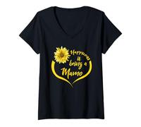 Womens Mamo Gift: Happiness is Being A Mamo V-Neck T-Shirt