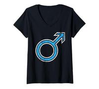 Womens Man Masculine Male Gender Men's Vintage Cool Retro Symbol V-Neck T-Shirt