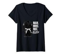 Women's Man Mind Mat Jiu-Jitsu Philosophy V-Neck T-Shirt