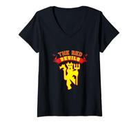 Women's Manchester UTD The Red Devils T-Shirt V-Neck T-Shirt