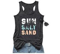 Womens Mandala Vintage Graphic Racerback Tank Tops Summer Casual Loose O-Neck Tanks Vest Vacation Classic-Fit Shirt Cami, Sun Salt Sand, Medium