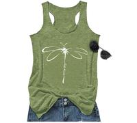 Womens Mandala Vintage Graphic Racerback Tank Tops Summer Casual Loose O-Neck Tanks Vest Vacation Classic-Fit Shirt Cami, Dandelion Green, S