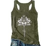 Womens Mandala Vintage Graphic Racerback Tank Tops Summer Casual Loose O-Neck Tanks Vest Vacation Classic-Fit Shirt Cami, Mandala Lotus-green, S