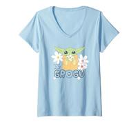 Womens Mandalorian Cutest in The Galaxy Grogu V-Neck T-Shirt