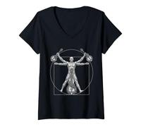 Women's Mandolin Marching Band Da Vinci Mandolinist Vintage V-Neck T-Shirt