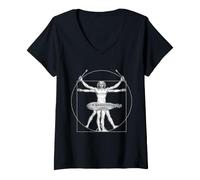 Women's Mandolin Marching Band Da Vinci Mandolinist Vintage V-Neck T-Shirt