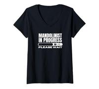 Womens Mandolinist In Progress Loading Funny Mandolin V-Neck T-Shirt
