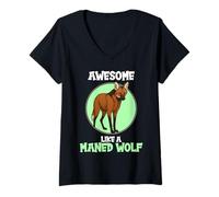 Womens Maned Wolves Awesome Like a Maned Wolf V-Neck T-Shirt