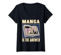Womens Manga Holds The Key to Everything Anime Lover V-Neck T-Shirt