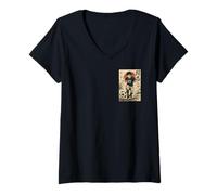 Womens Manga Soccer Striker Football Player, Japanese Anime Style V-Neck T-Shirt