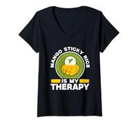 Women's Mango Sticky Rice & Asian Food for A Thai Dessert Lover V-Neck T-Shirt