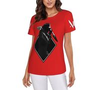 Women's Manson Rock Band Marilyn Multi-Sided Printing T-Shirts Soft Crewneck Shirt for Women Summer Minimalist & Versatile Multicoloured L