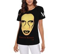 Women's Manson Rock Band Marilyn Multi-Sided Printing T-Shirts Soft Crewneck Shirt for Women Summer Minimalist & Versatile Multicoloured XXL