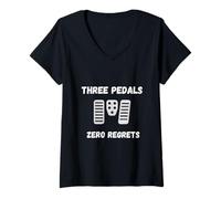 Womens Manual Driving Stick Shift Clutch Control Humor V-Neck T-Shirt