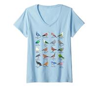 Womens Many Different Types of Pigeons V-Neck T-Shirt